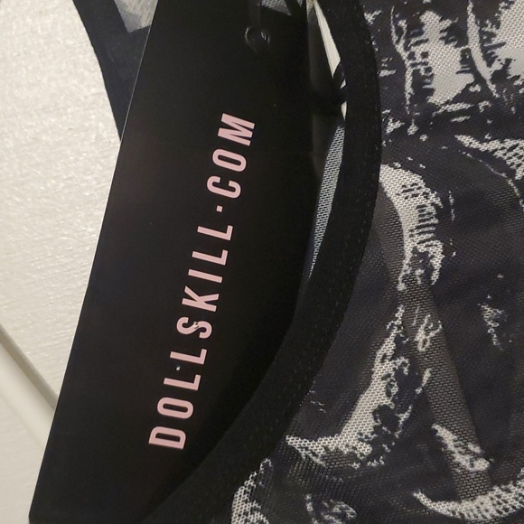 New Dollskill Trickz N' Treatz women's L long sleeve thin mesh skeleton … - Picture 5 of 6